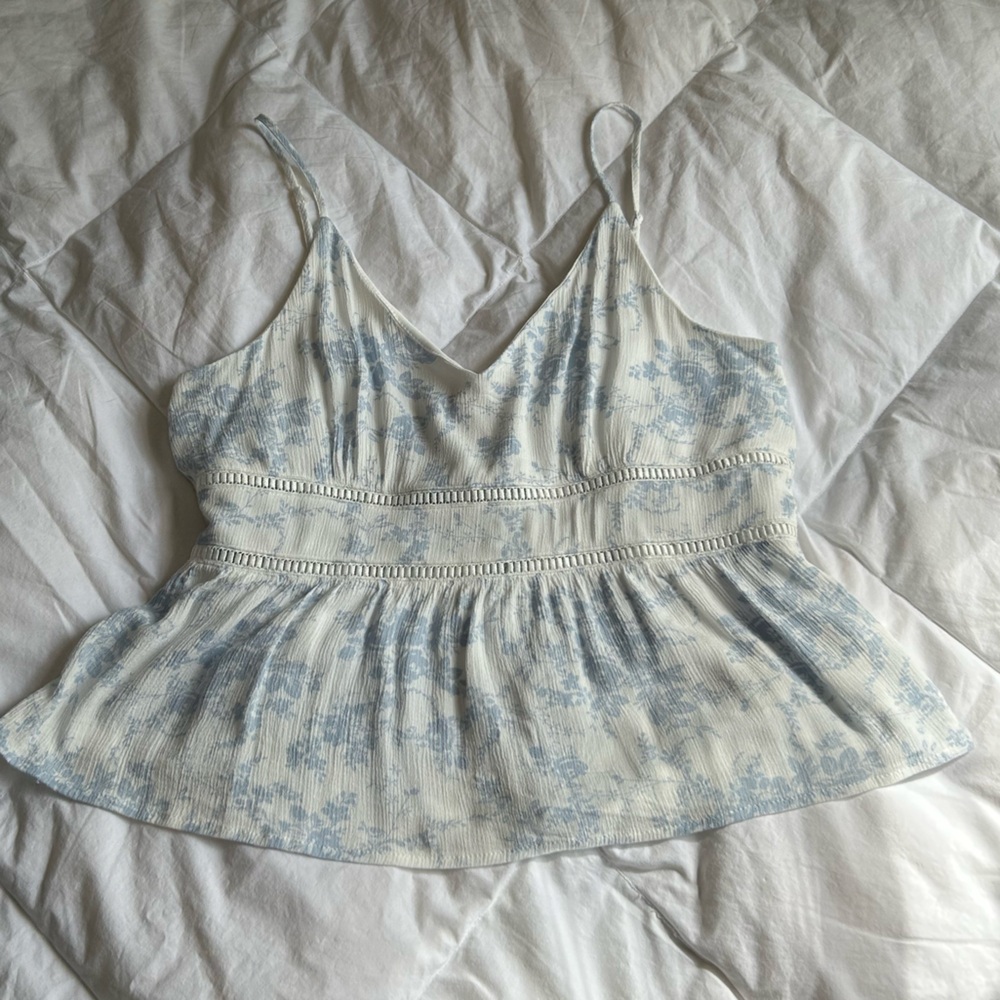 Blue Floral Women's Top